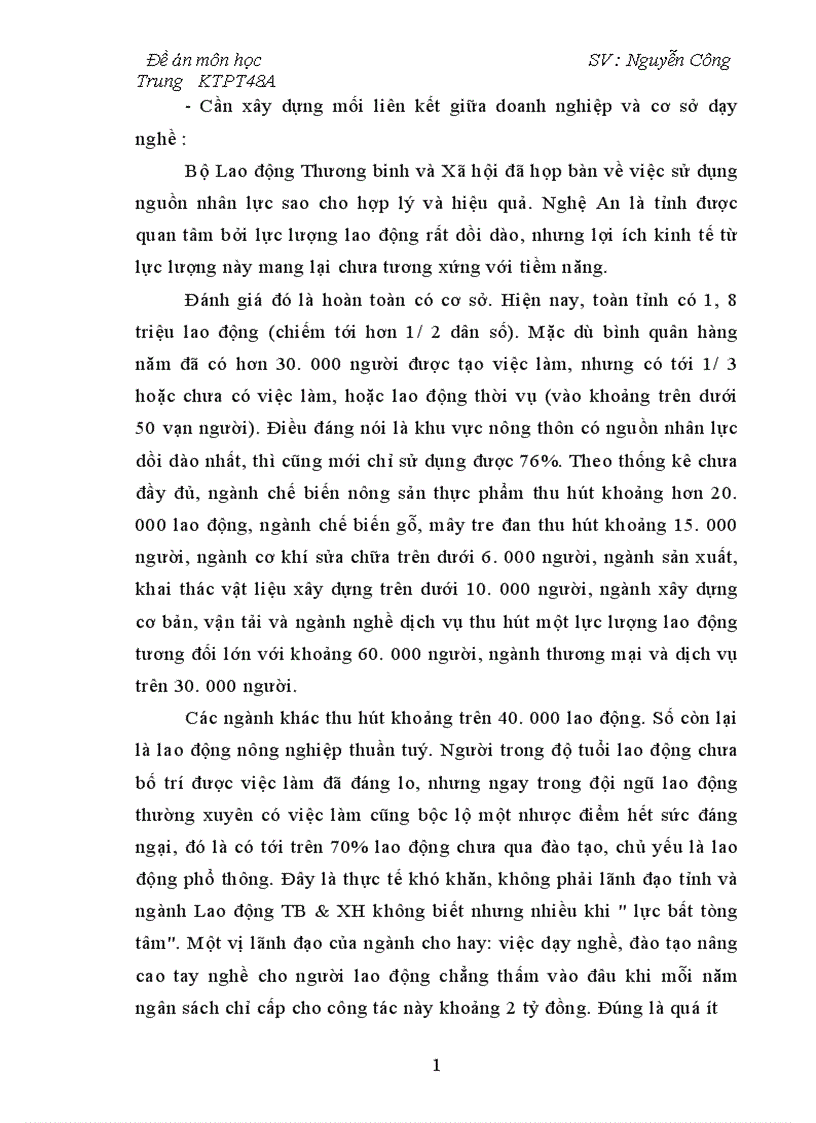 image for page Giải quyết vấn đề thất nghiệp sau khủng hoảng kinh tế tại tỉnh Nghệ An