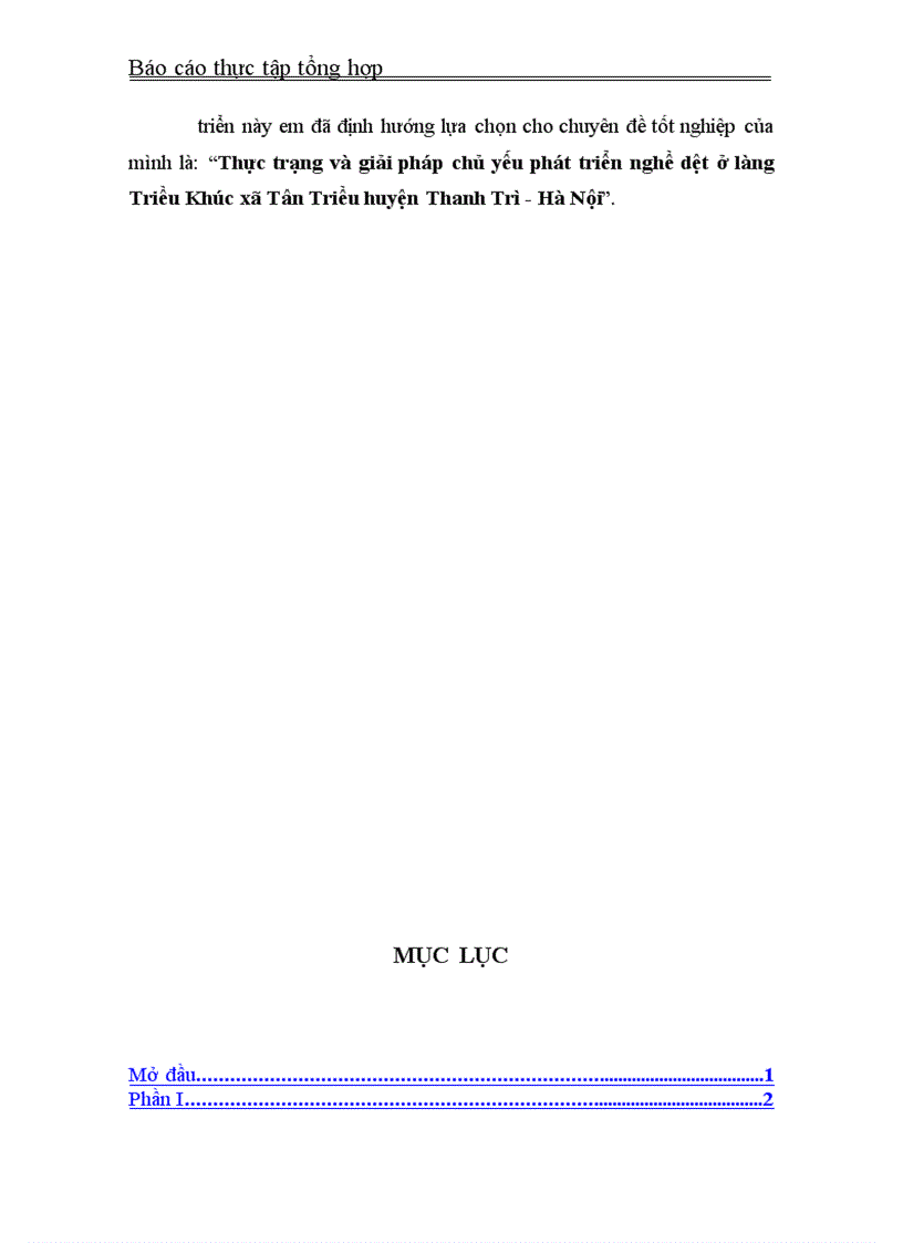 image for page Thực trạng và giải pháp chủ yếu phát triển nghề dệt ở làng Triều Khúc xã Tân Triều huyện Thanh Trì Hà Nội