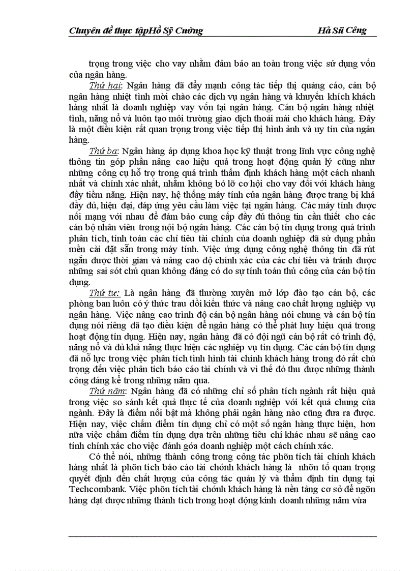 image for page Phân tích tài chính của doanh nghiệp thông qua các báo cáo tài chính của doanh nghiệp vay vốn tại NHTM cổ phần kĩ thương Việt Nam Techcombank