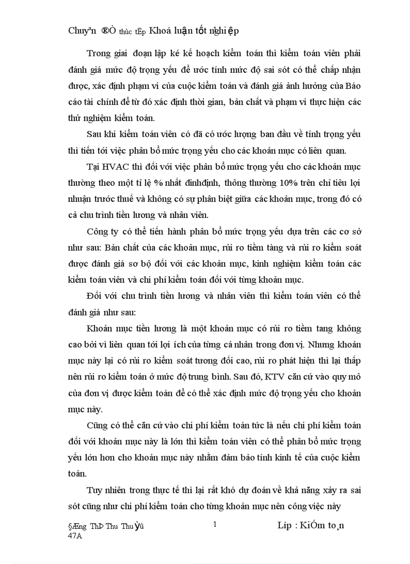image for page Hoàn thiện kiểm toán chu trình tiền lương và nhân viên trong kiểm toán Báo cáo tài chính do Công ty Kiểm toán HVAC thực hiện 1