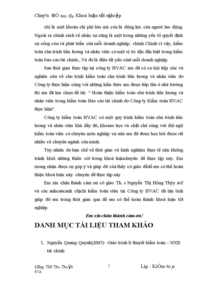 image for page Hoàn thiện kiểm toán chu trình tiền lương và nhân viên trong kiểm toán Báo cáo tài chính do Công ty Kiểm toán HVAC thực hiện 1