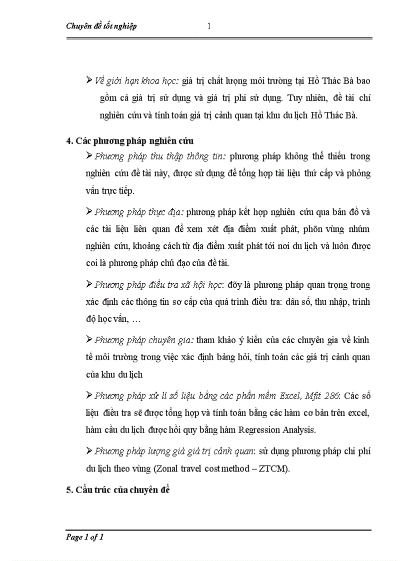 image for page Lượng giá giá trị cảnh quan khu du lịch hồ Thác Bà bằng phương pháp chi phí du lịch 1