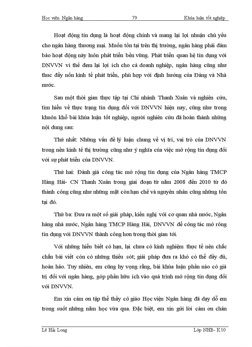 image for page Giải pháp mở rộng tín dụng đối với doanh nghiệp vừa và nhỏ tại Ngân hàng thương mại cổ phần Hàng Hải chi nhánh Thanh Xuân 1
