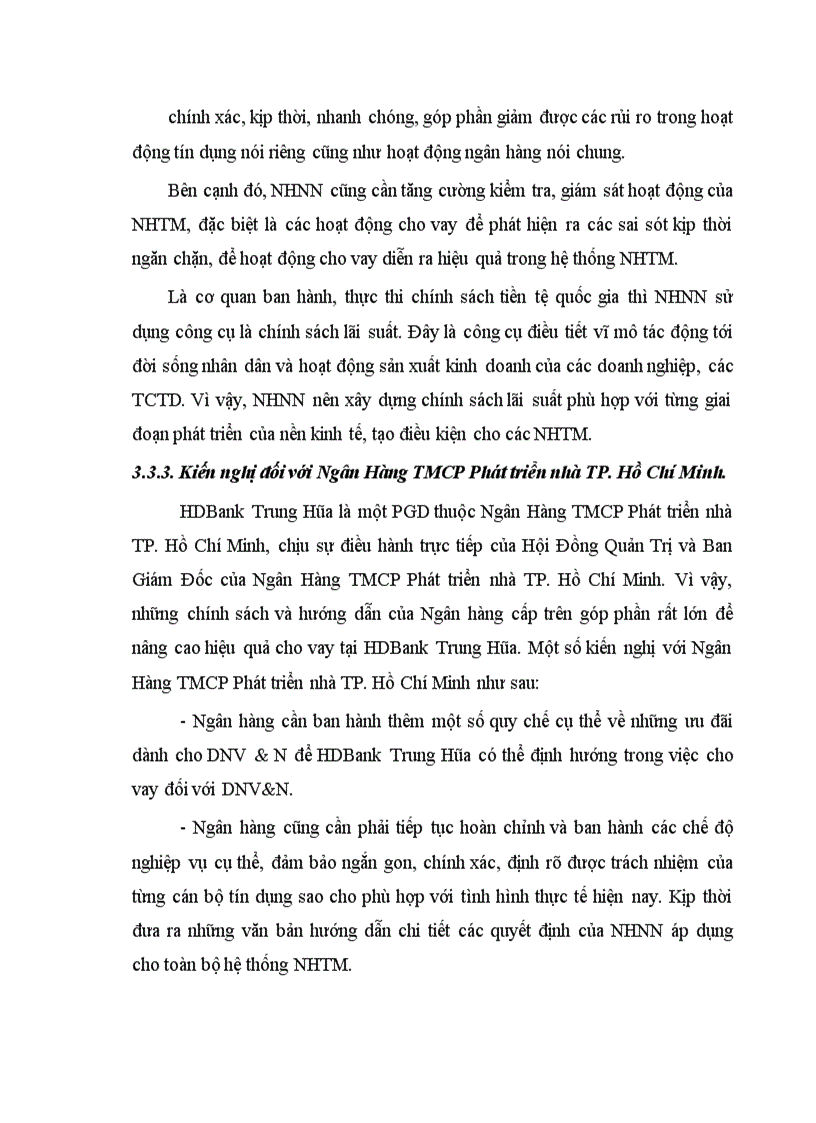 image for page Nâng cao chất lượng tín dụng Ngân hàng đối với Doanh nghiệp vừa và nhỏ tại Ngân hàng TMCP Phát triển nhà TP Hồ Chí Minh HDBank Trung Hòa 1