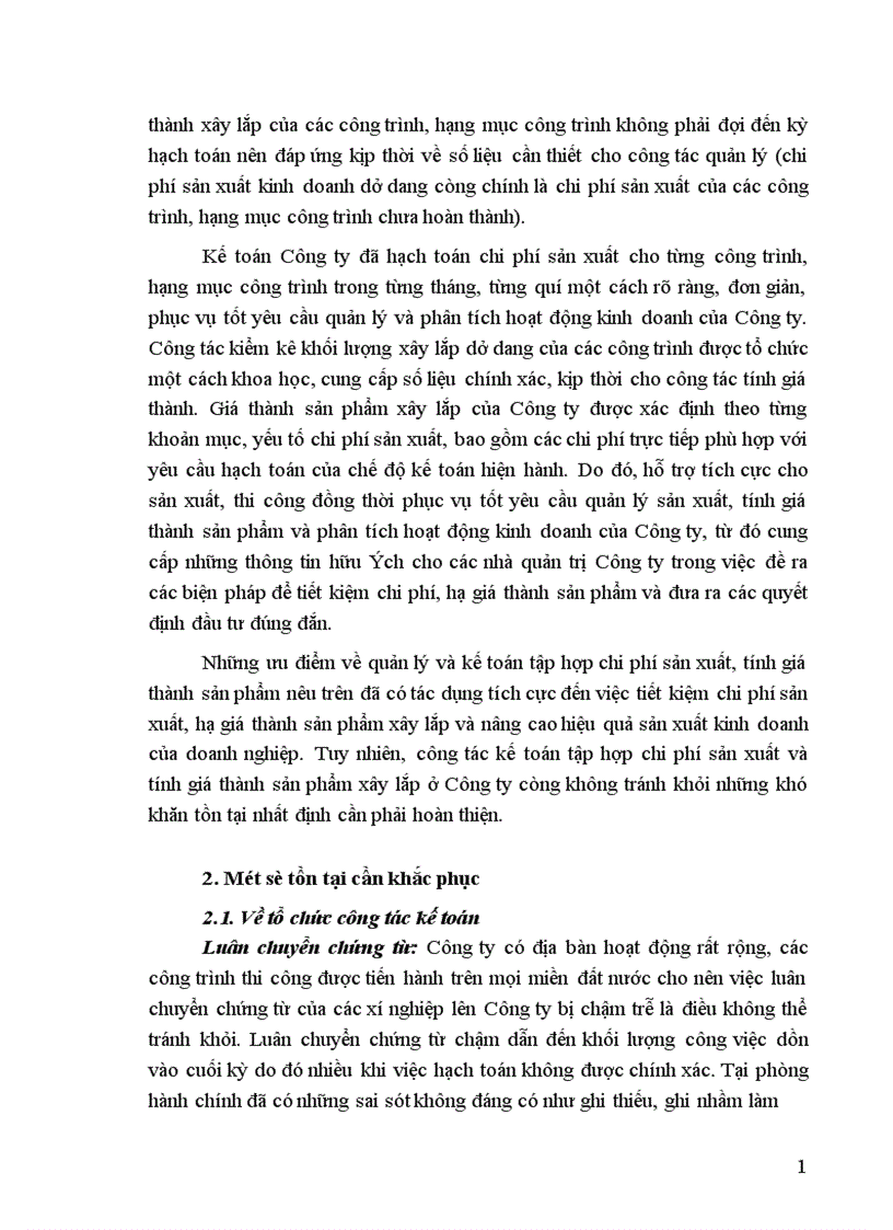 image for page Hoàn thiện hạch toán chi phí sản xuất và tính giá thành sản phẩm xây lắp tại Công ty Xây dựng số I 1