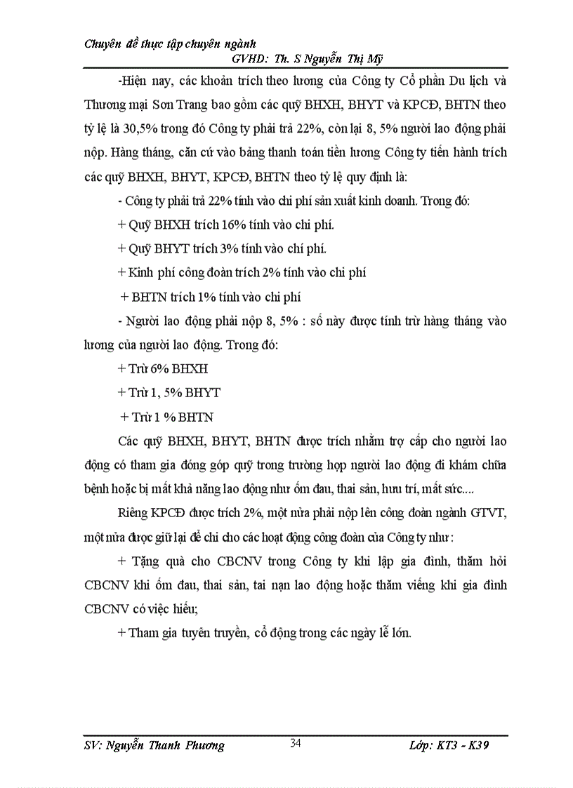 image for page Hoàn thiện công tác kế toán tiền lương và các khoản trích theo lương tại Công ty Cổ phần du lịch và Thương mại Sơn Trang