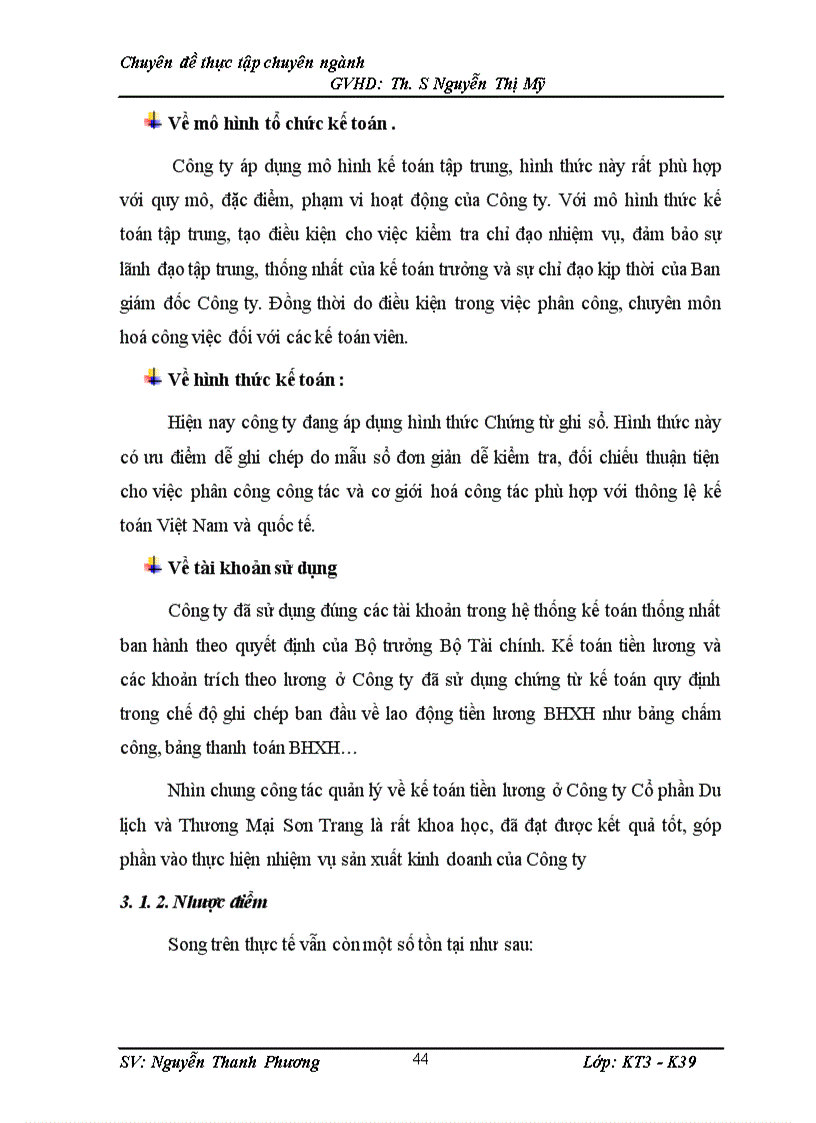 image for page Hoàn thiện công tác kế toán tiền lương và các khoản trích theo lương tại Công ty Cổ phần du lịch và Thương mại Sơn Trang