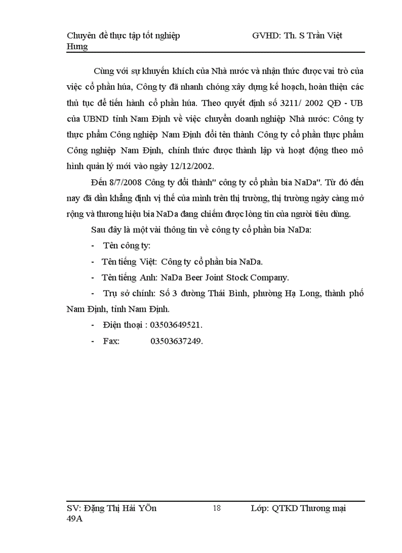 image for page Biện pháp thúc đẩy tiêu thụ sản phẩm bia của công ty cổ phần bia NaDa 1