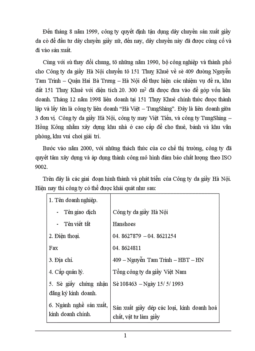 image for page Những biện pháp để duy trì và phát triển việc áp dụng hệ thống quản lý chất lượng theo ISO 9002 ở Công ty da giầy Hà Nội 1