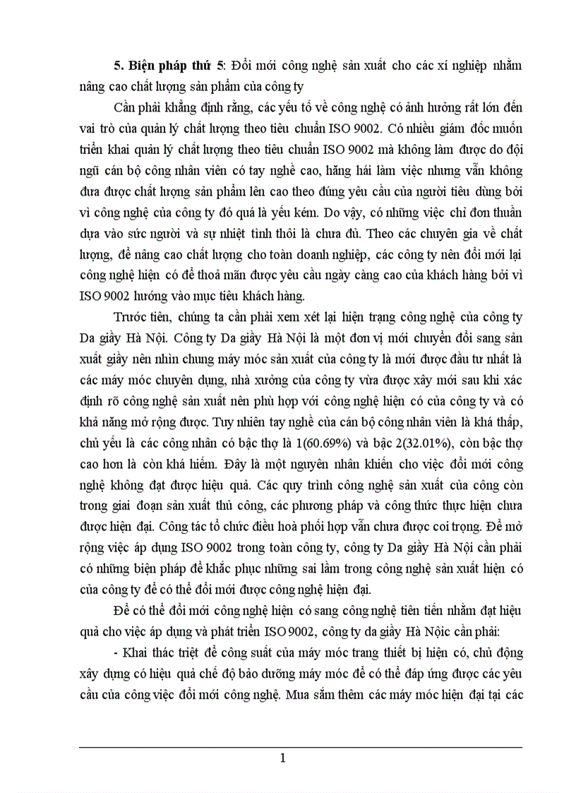 image for page Những biện pháp để duy trì và phát triển việc áp dụng hệ thống quản lý chất lượng theo ISO 9002 ở Công ty da giầy Hà Nội 1