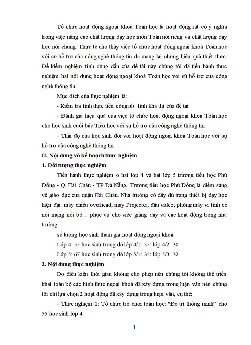 image for page tổ chức hoạt động ngoại khoá toán học với sự hỗ trợ của công nghệ thông tin