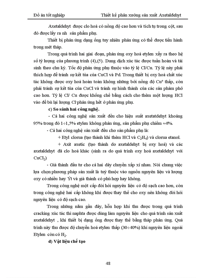 image for page Thiết kế phân xưởng sản xuất Axetaldehyt 1