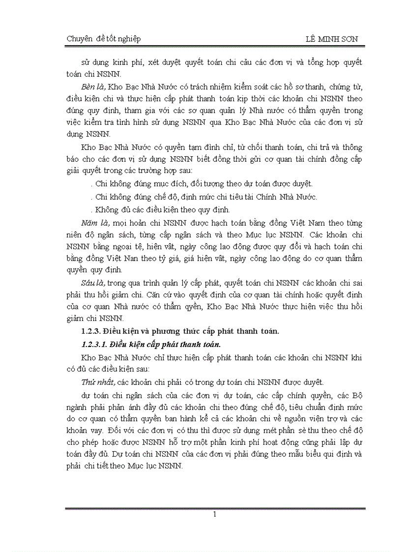 image for page Một số giải pháp hoàn thiện công tác kiểm soát cấp phát thanh toán các khoản chi thường xuyên qua Kho Bạc Nhà Nước Sơn Tây