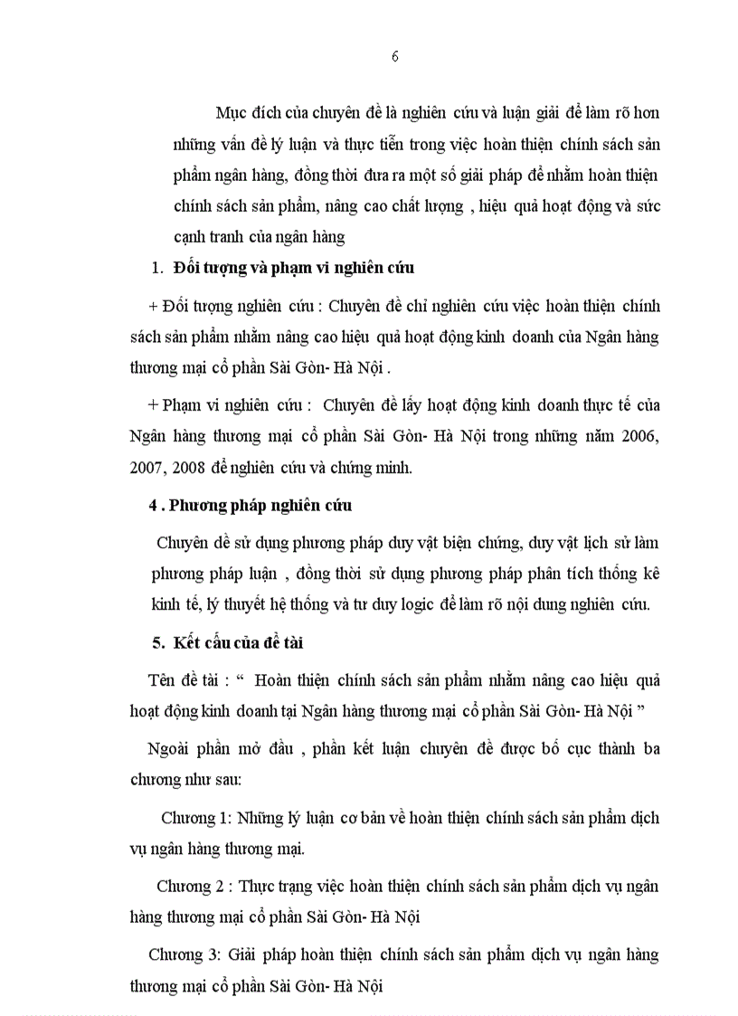 image for page Hoàn thiện chính sách sản phẩm nhằm nâng cao hiệu quả hoạt động kinh doanh của Ngân hàng thương mại cổ phần Sài Gòn Hà Nội