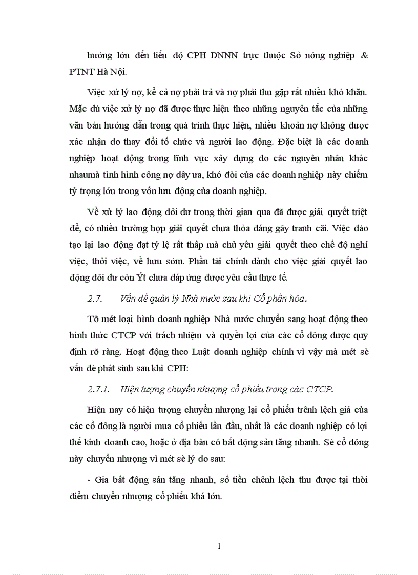 image for page Thực trạng và một số giải pháp đẩy nhanh tiến trình CPH các DNNN trực thuộc Sở Nông nghiệp PTNT Hà Nội 1