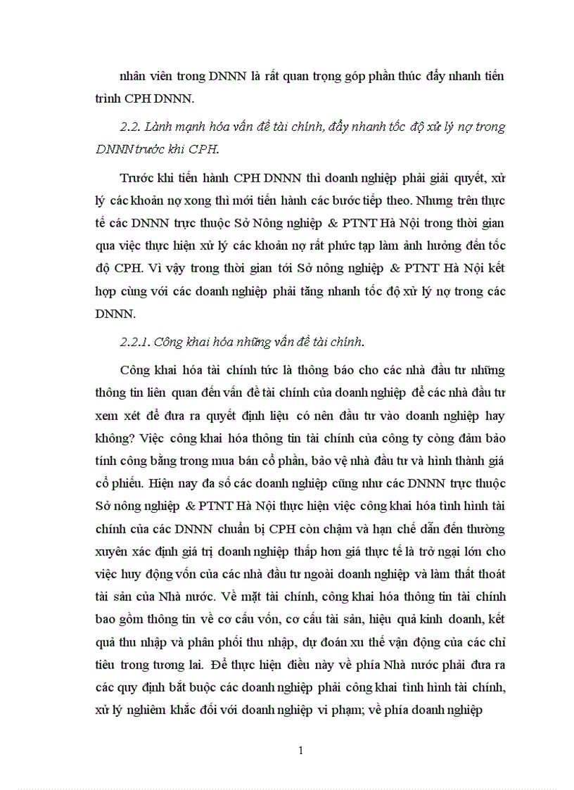 image for page Thực trạng và một số giải pháp đẩy nhanh tiến trình CPH các DNNN trực thuộc Sở Nông nghiệp PTNT Hà Nội 1