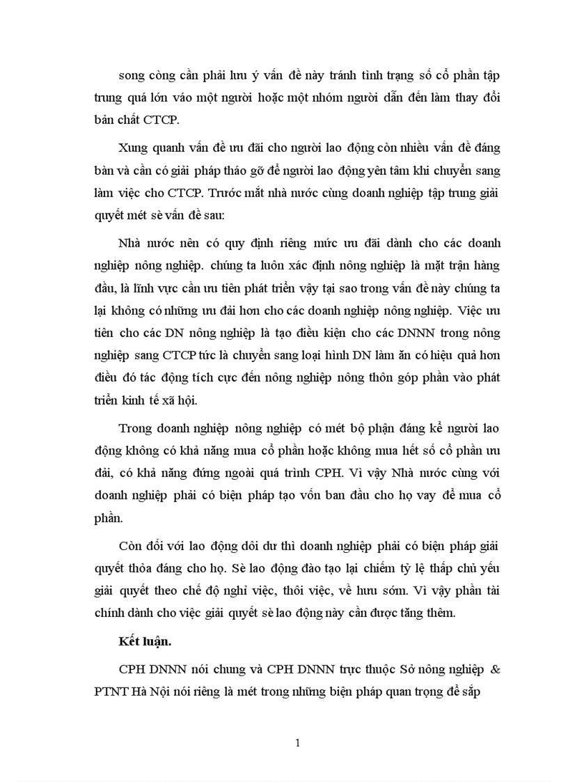 image for page Thực trạng và một số giải pháp đẩy nhanh tiến trình CPH các DNNN trực thuộc Sở Nông nghiệp PTNT Hà Nội 1