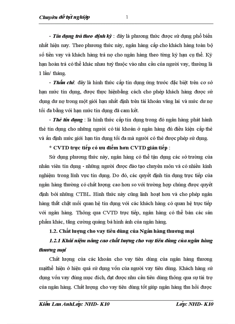 image for page Nâng cao chất lượng cho vay tiêu dùng tại Ngân hàng Việt Nam thịnh vượng VPBank 1