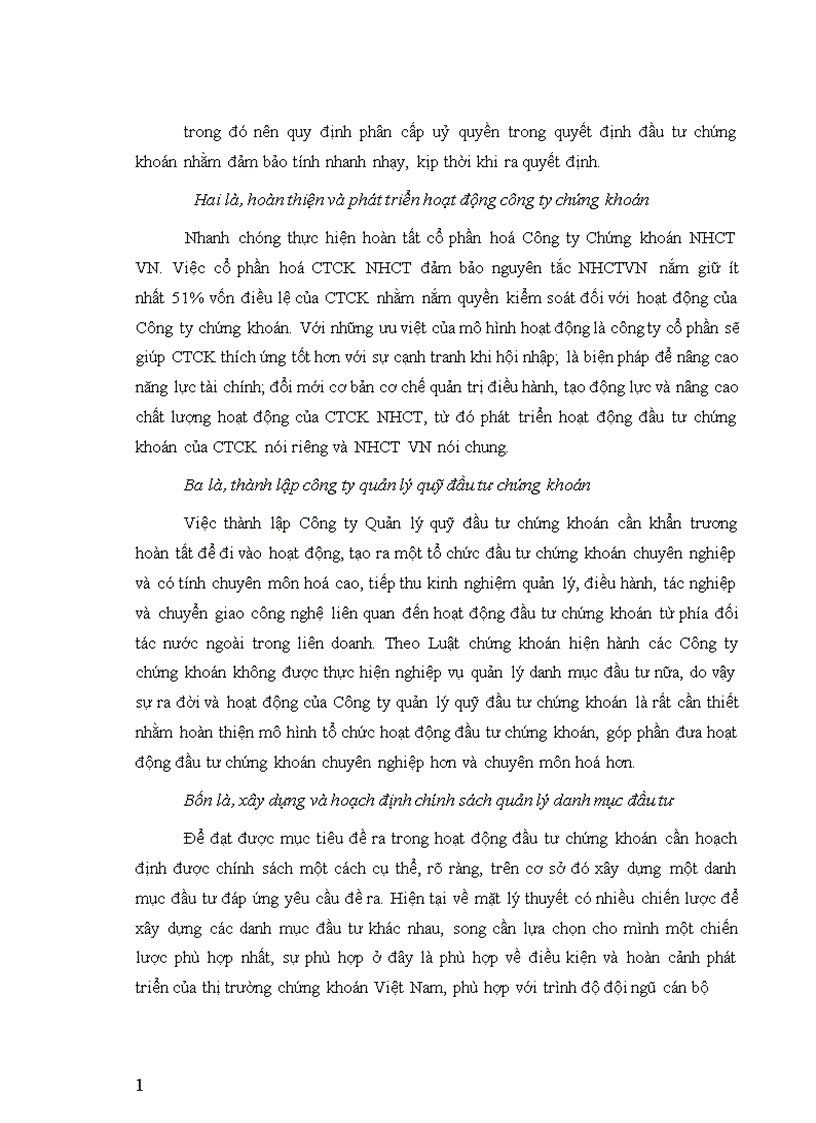 image for page Tăng cường hoạt động đầu tư của ngân hàng công thương Việt Nam trên thị trường chứng khoán 1