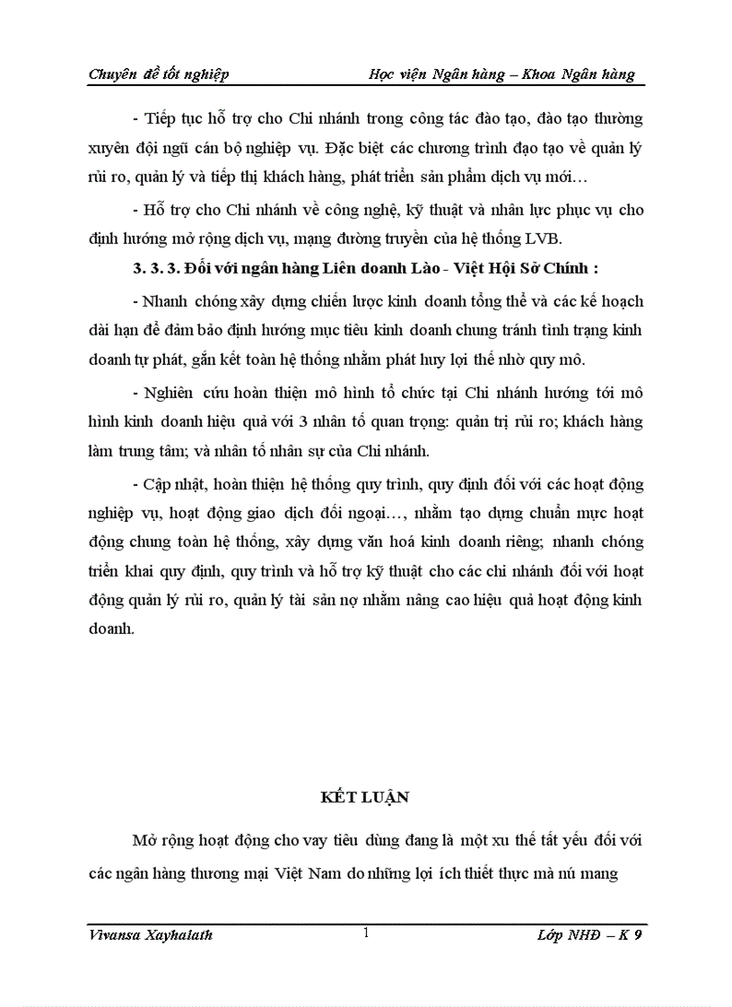 image for page Giải pháp mở rộng cho vay tiêu dùng tại Ngân hàng liên doanh Lào Việt Chi nhánh Hà Nội 1