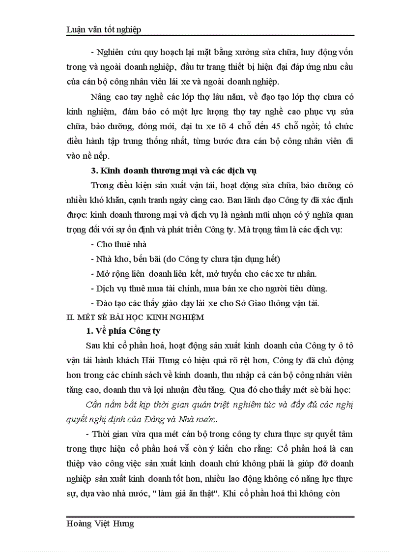 image for page Thực trạng và những bài học kinh nghiệm cổ phần hoá tại Công ty cổ phần ô tô vận tải hành khách Hải Hưng