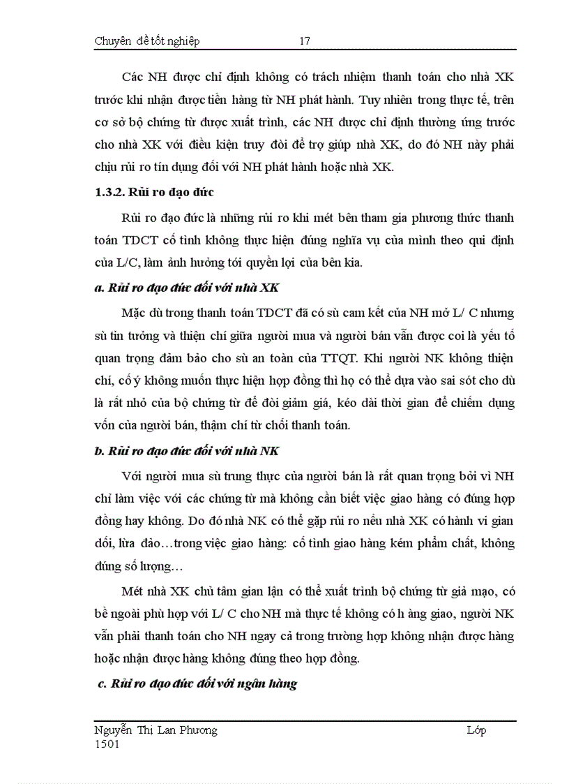image for page Giải pháp nhằm hạn chế rủi ro trong phương thức thanh toán tín dụng chứng từ tại Ngân hàng Công thương Đống Đa 1