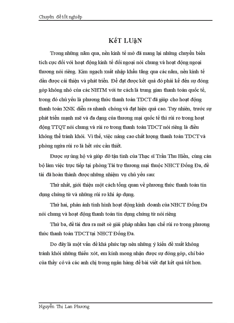 image for page Giải pháp nhằm hạn chế rủi ro trong phương thức thanh toán tín dụng chứng từ tại Ngân hàng Công thương Đống Đa 1