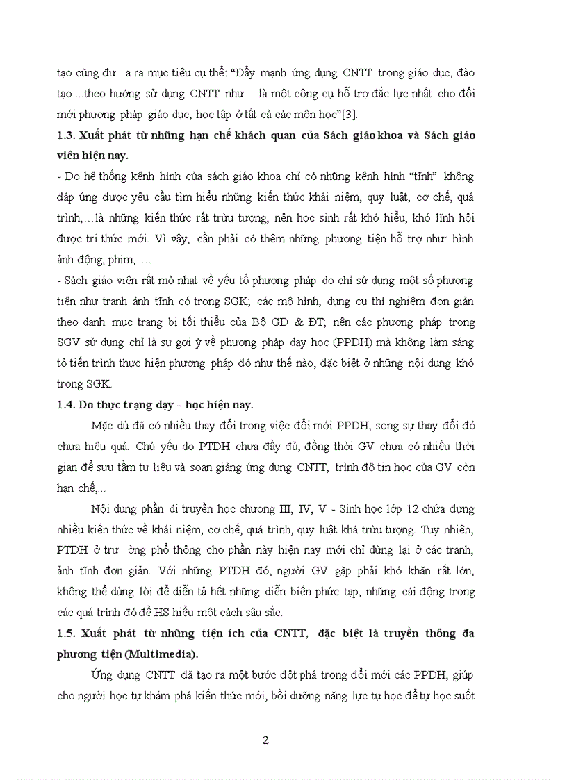 image for page Xây dựng và sử dụng bài giảng điện tử chương III IV V phần Di truyền học Sinh học lớp 12 theo hướng tích hợp truyền thông đa phương tiện 1
