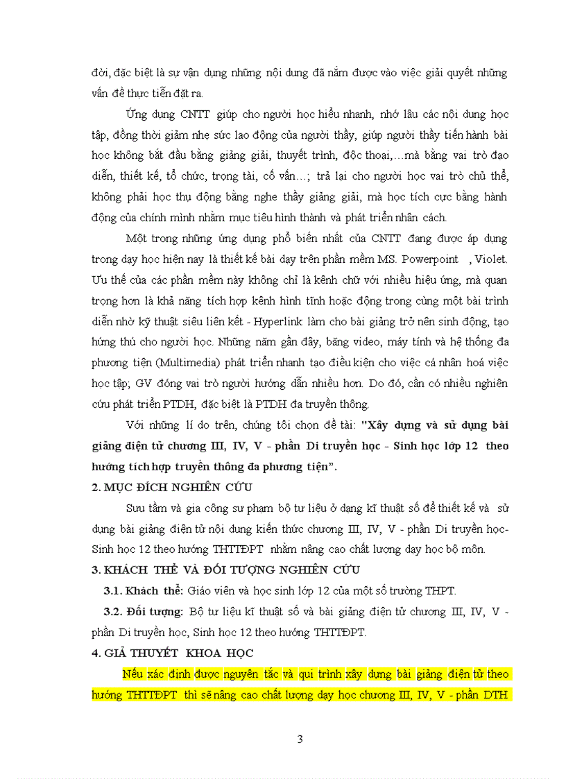 image for page Xây dựng và sử dụng bài giảng điện tử chương III IV V phần Di truyền học Sinh học lớp 12 theo hướng tích hợp truyền thông đa phương tiện 1