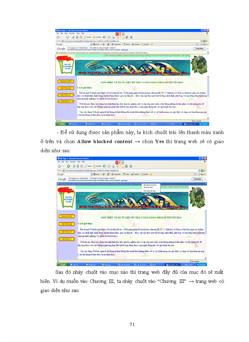 image for page Xây dựng và sử dụng bài giảng điện tử chương III IV V phần Di truyền học Sinh học lớp 12 theo hướng tích hợp truyền thông đa phương tiện 1