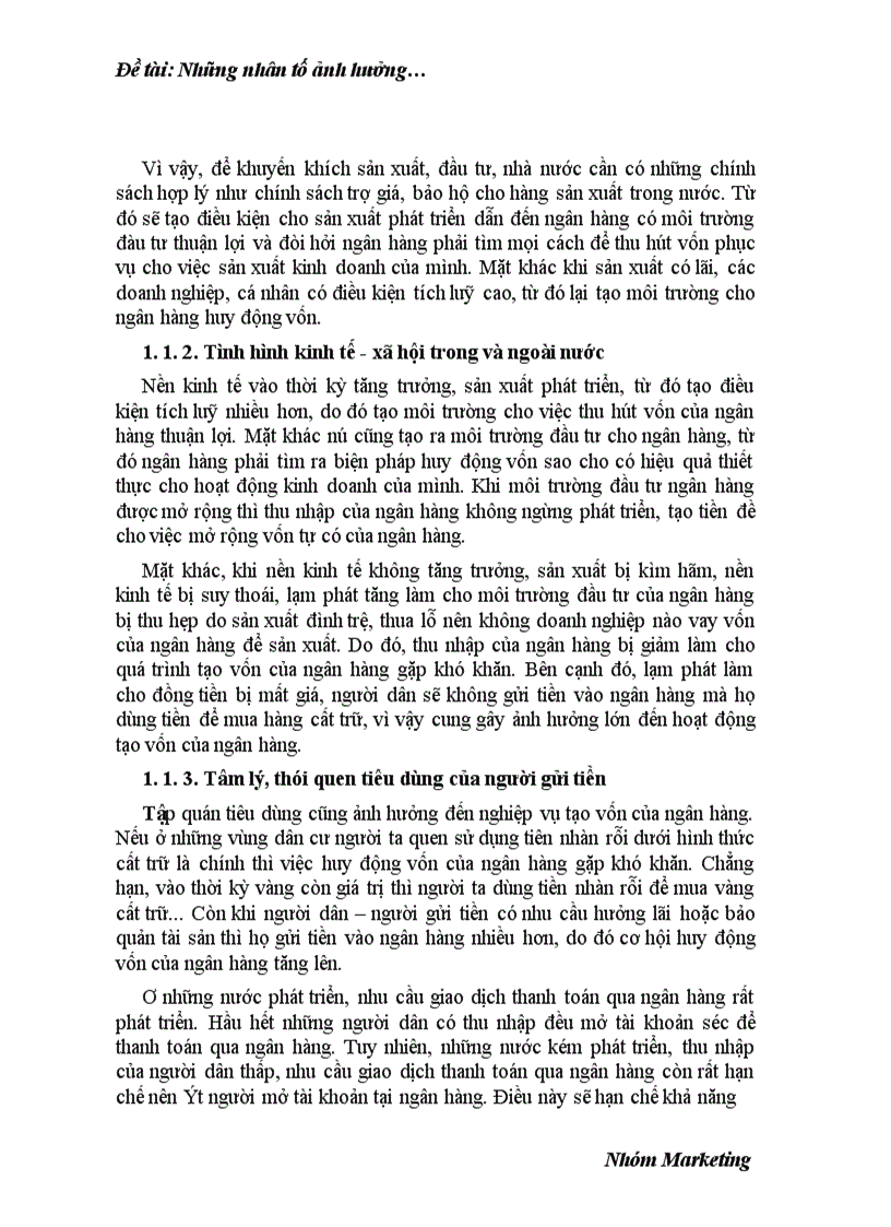 image for page Nhân tố ảnh hưởng đến nghiệp vụ tạo vốn của NHTM 1