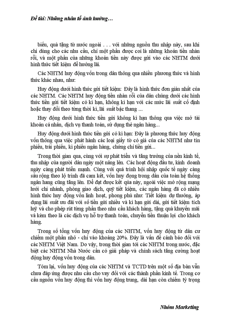 image for page Nhân tố ảnh hưởng đến nghiệp vụ tạo vốn của NHTM 1