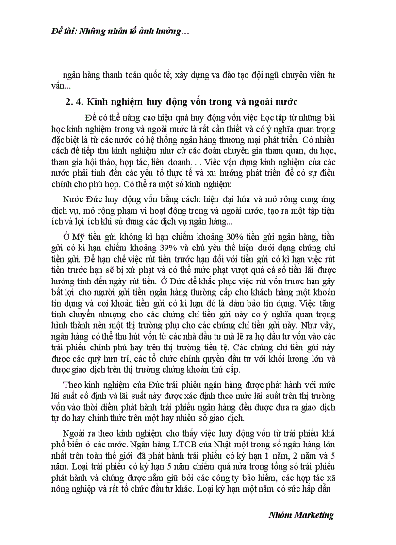 image for page Nhân tố ảnh hưởng đến nghiệp vụ tạo vốn của NHTM 1