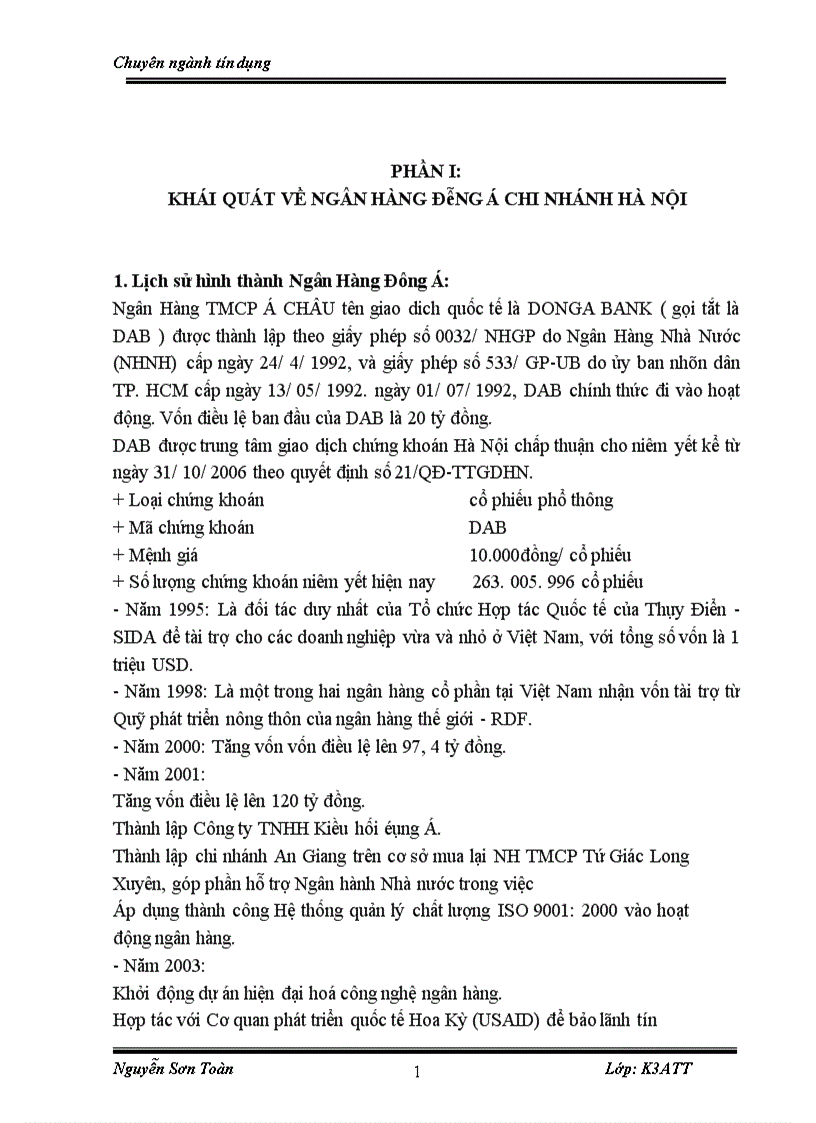 image for page Báo cáo thưc tập tại NH Đông Á chi nhánh Hà Nội