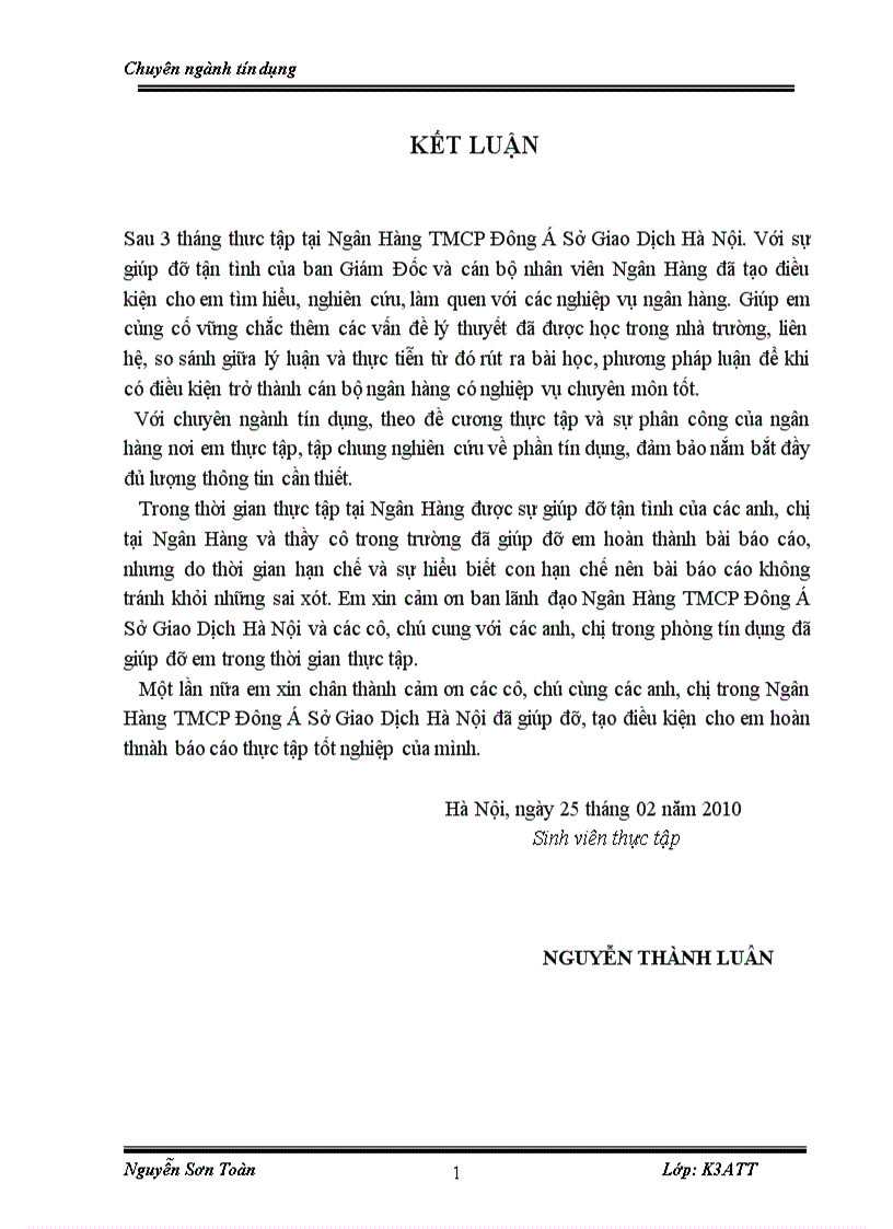 image for page Báo cáo thưc tập tại NH Đông Á chi nhánh Hà Nội