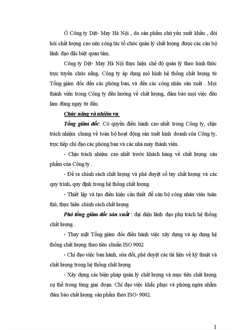 image for page Phân tích tình hình chất lượng sản phẩm sợi ở Công ty Dệt May Hà Nội 1