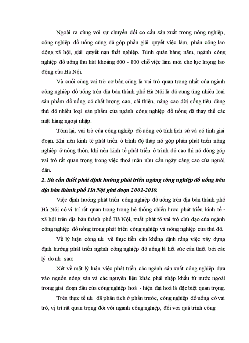 image for page Định hướng và một số giải pháp nhằm phát triển ngành công nghiệp đồ uống trên địa bàn thành phố Hà Nội giai đoạn 2001 2010