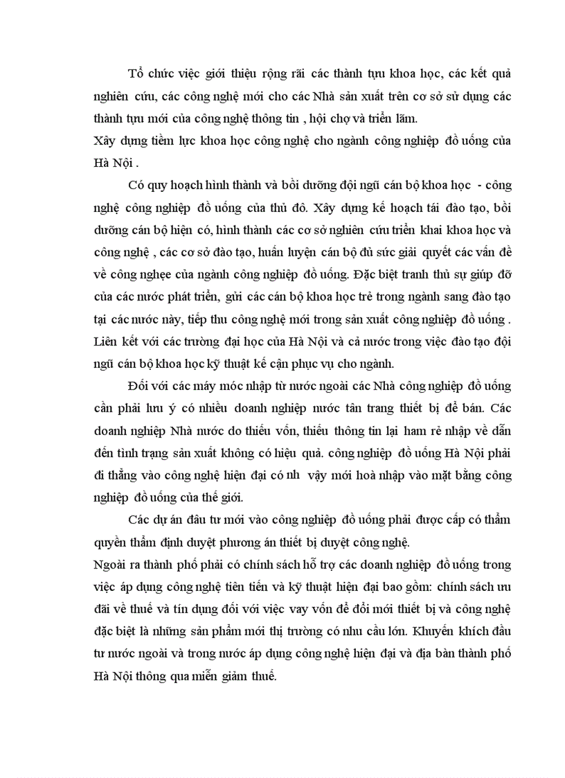 image for page Định hướng và một số giải pháp nhằm phát triển ngành công nghiệp đồ uống trên địa bàn thành phố Hà Nội giai đoạn 2001 2010