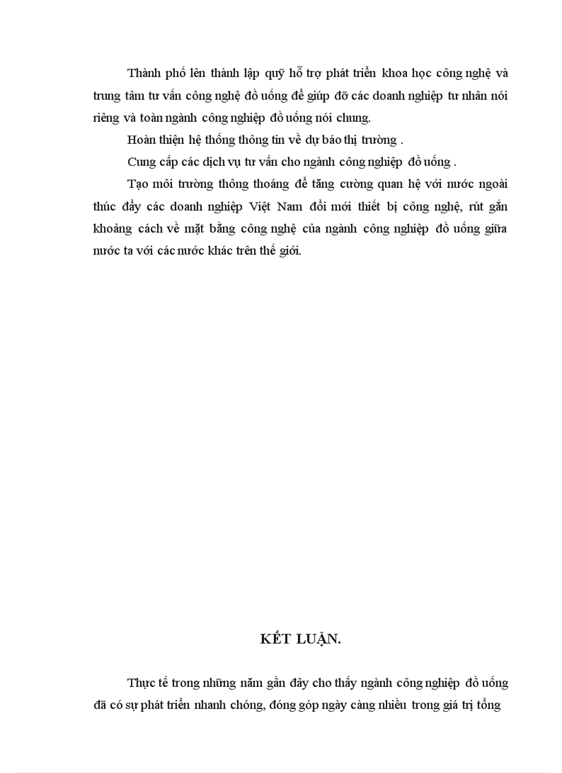 image for page Định hướng và một số giải pháp nhằm phát triển ngành công nghiệp đồ uống trên địa bàn thành phố Hà Nội giai đoạn 2001 2010