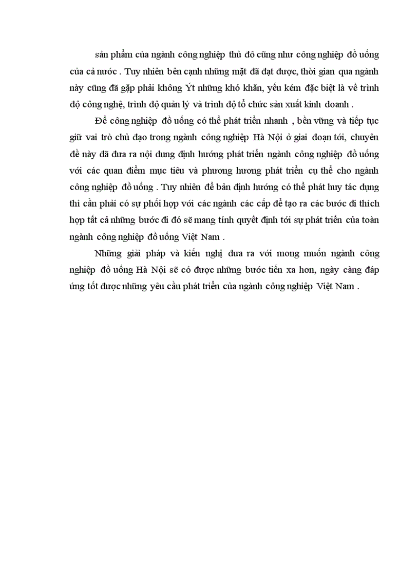image for page Định hướng và một số giải pháp nhằm phát triển ngành công nghiệp đồ uống trên địa bàn thành phố Hà Nội giai đoạn 2001 2010