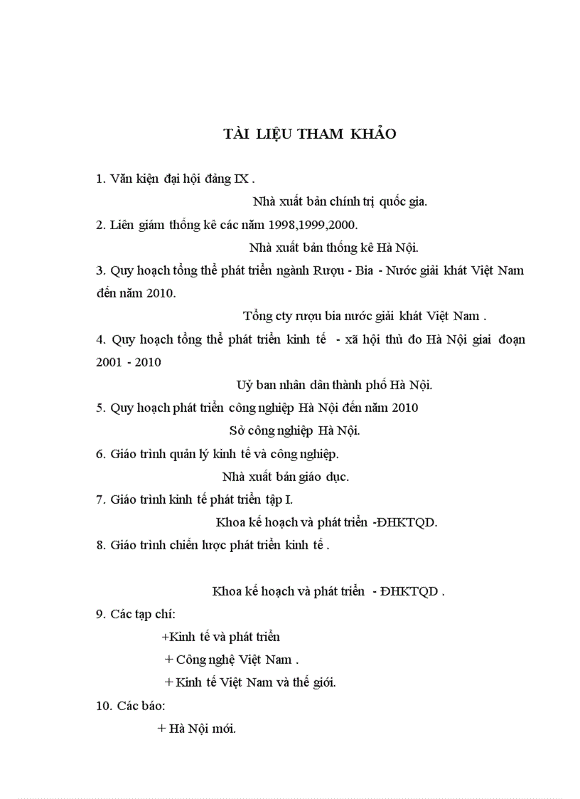 image for page Định hướng và một số giải pháp nhằm phát triển ngành công nghiệp đồ uống trên địa bàn thành phố Hà Nội giai đoạn 2001 2010