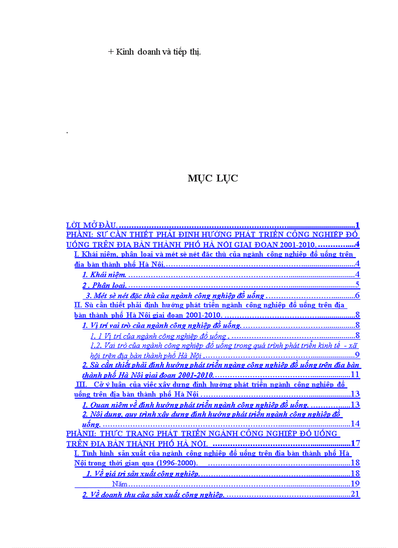 image for page Định hướng và một số giải pháp nhằm phát triển ngành công nghiệp đồ uống trên địa bàn thành phố Hà Nội giai đoạn 2001 2010