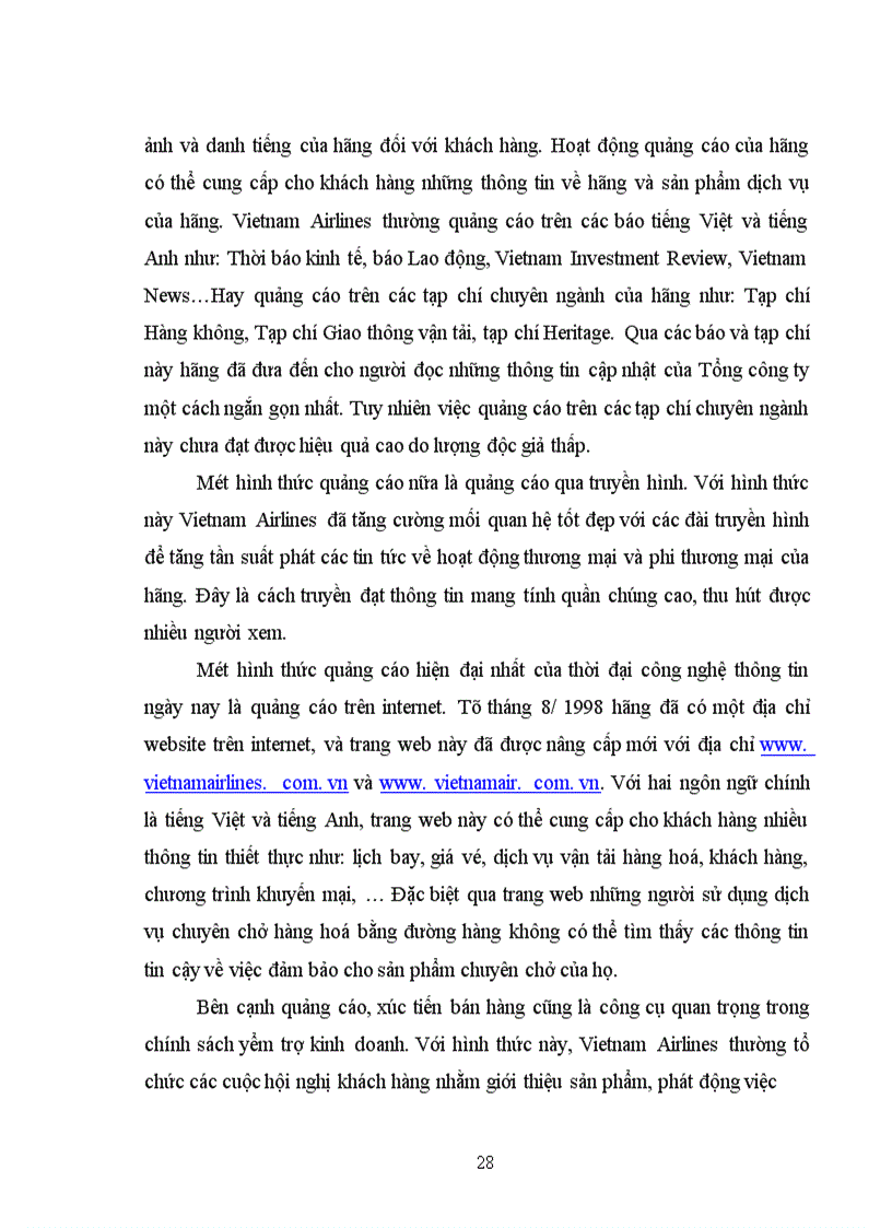 image for page Thực trạng hoạt động marketing dịch vụ chuyên chở hàng hoá xuất khẩu bằng đường hàng không của Vietnam Airlines trong thời gian qua 1