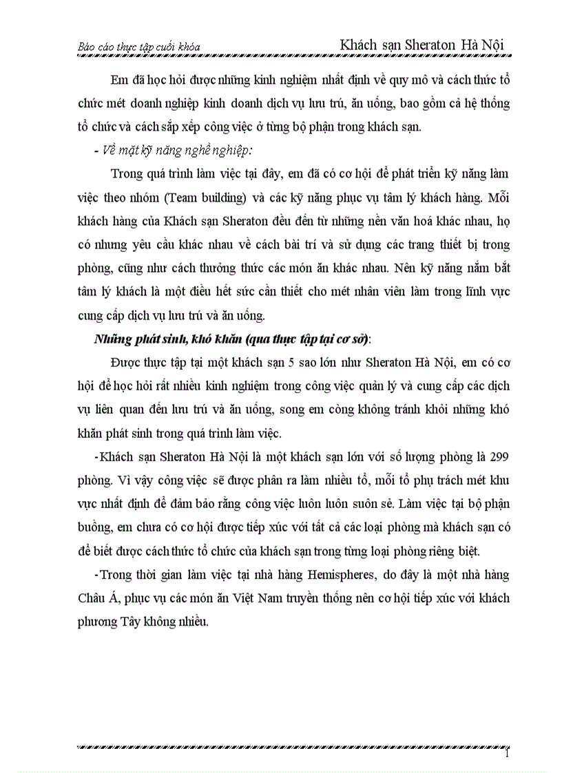image for page Báo cáo thực tập cuối khóa Khách sạn Sheraton Hà Nội