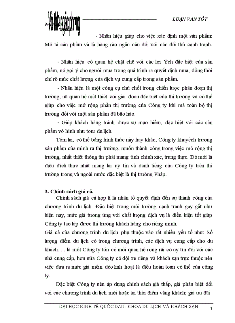 image for page Các giải pháp nhằm duy trì và mở rộng thị trường khách du lịch là người Pháp của Công ty du lịch Việt Nam tại Hà Nội 1