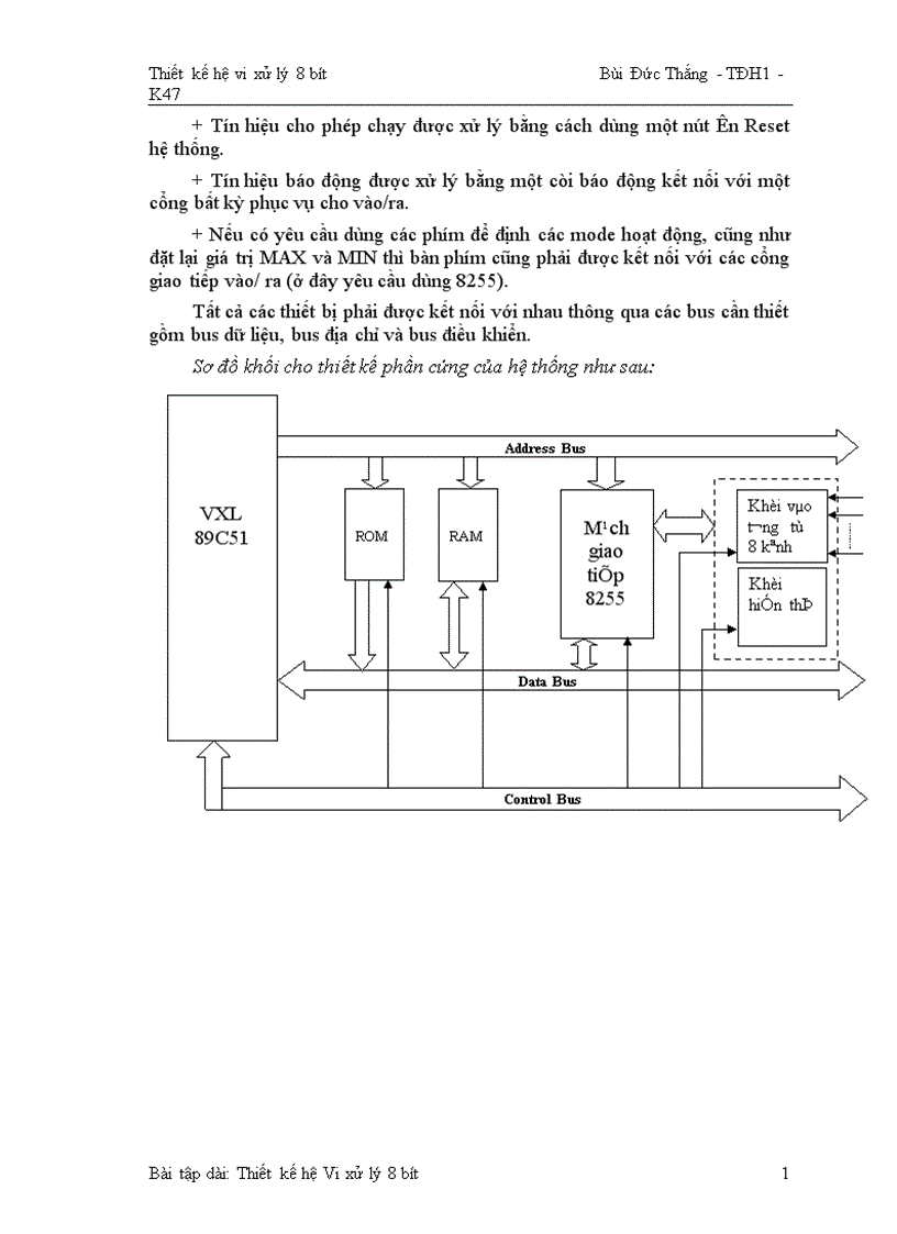 Thiết kế hệ vi xử lý 8 bít 1