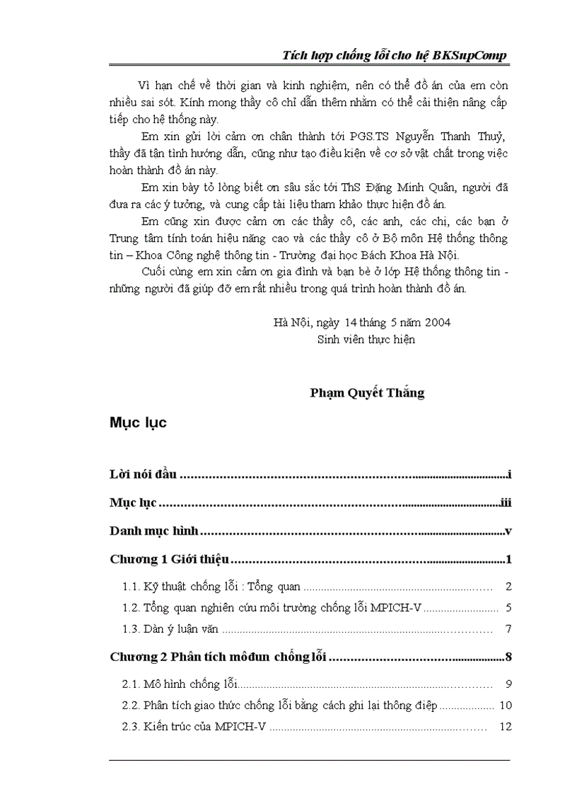 image for page Tích hợp chống lỗi cho hệ BKSupComp