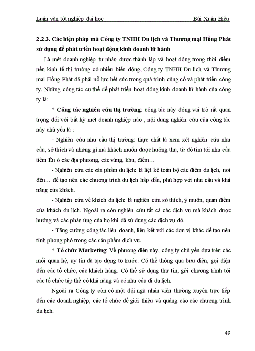 image for page Một số giải pháp nâng cao hiệu quả kinh doanh lữ hành ở Công ty TNHH Du lịch và Thương mại Hồng Phát