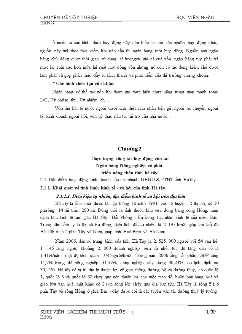 image for page Một số giải pháp nhằm nâng cao hiệu quả công tác huy động vốn tại Ngân hàng Nông nghiệp và phát triển nông thôn tỉnh Hà Tây 1