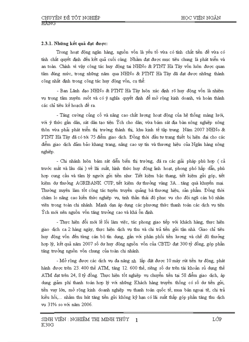 image for page Một số giải pháp nhằm nâng cao hiệu quả công tác huy động vốn tại Ngân hàng Nông nghiệp và phát triển nông thôn tỉnh Hà Tây 1